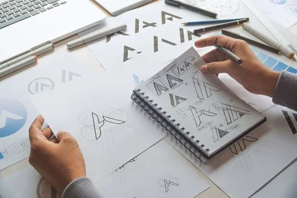 image of logo design sketches